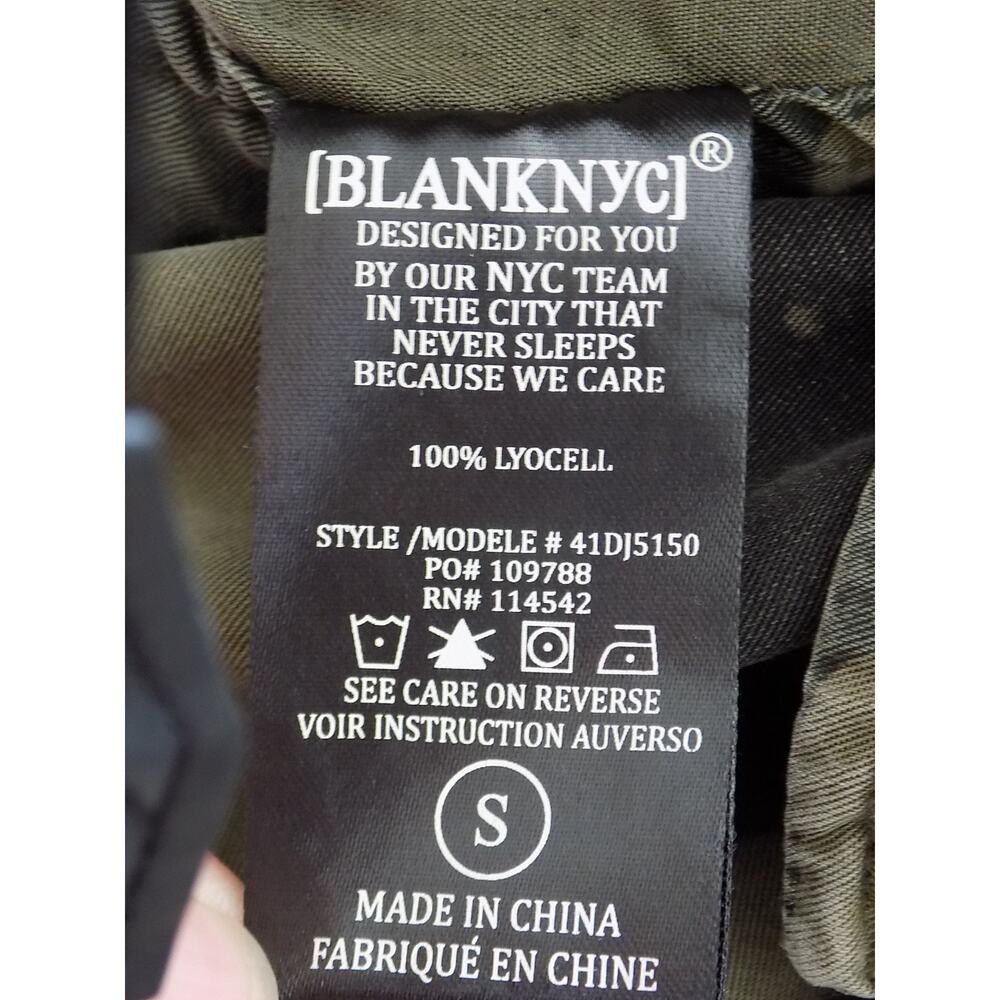 BLANK NYC green camouflage jacket moto military size Small - Picture 8 of 9